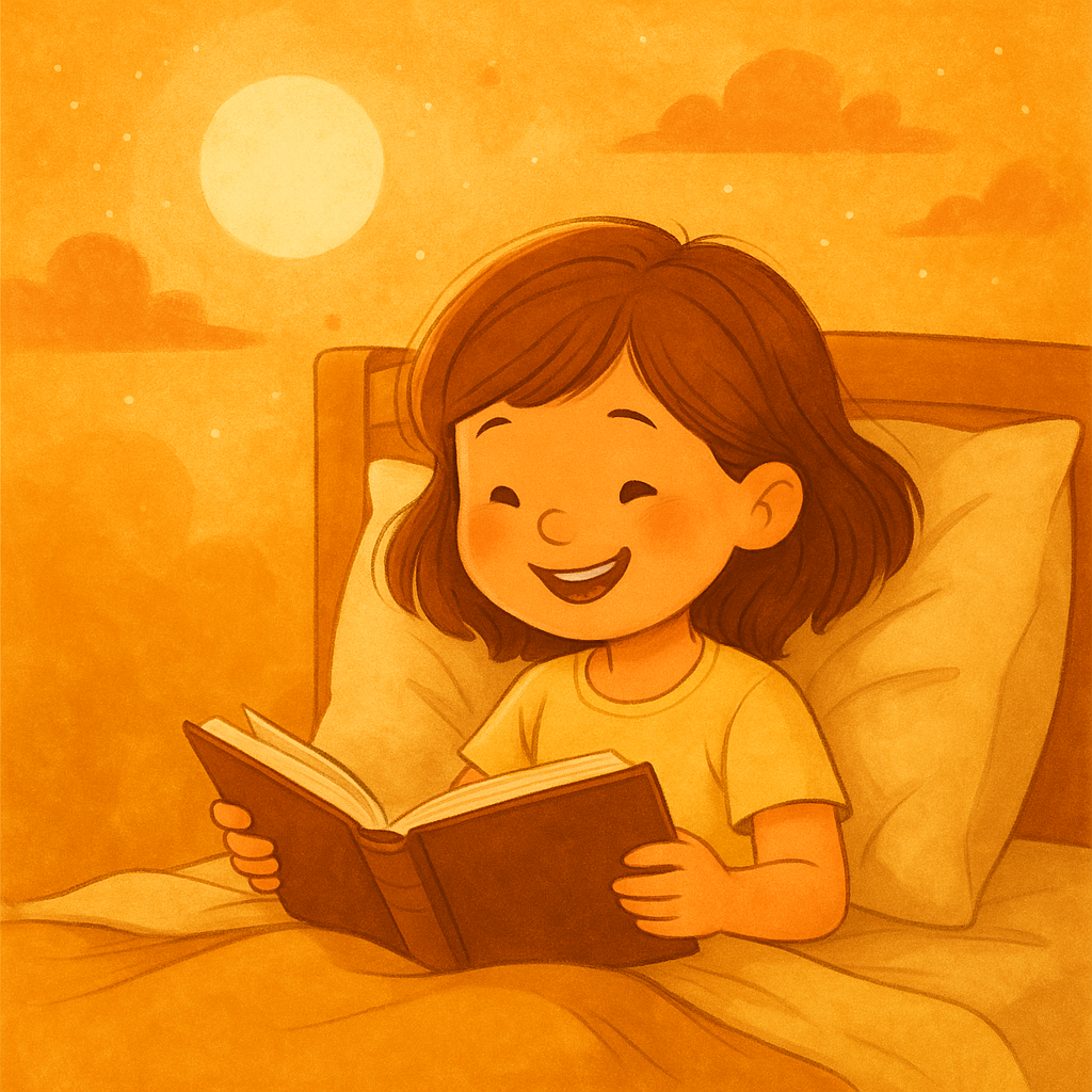 Kind mit Gute-Nacht-Geschichte